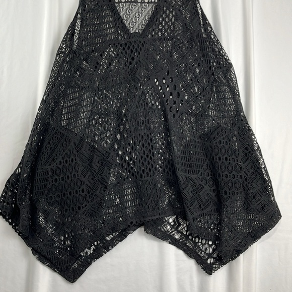 Lily Long-Length Crochet Knit Black Witchy Web Vest - Picture 9 of 10